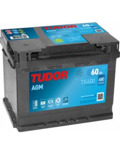Batería Tudor TK600 - AGM - 12V - 60Ah - 680A - Start-Stop