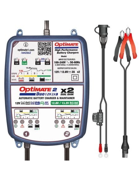 CARGADOR/MANTENEDOR BATERÍAS OPTIMATE 2 DUO x 2 BANK TM-570