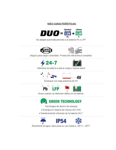 CARGADOR/MANTENEDOR BATERÍAS OPTIMATE 2 DUO x 2 BANK TM-570